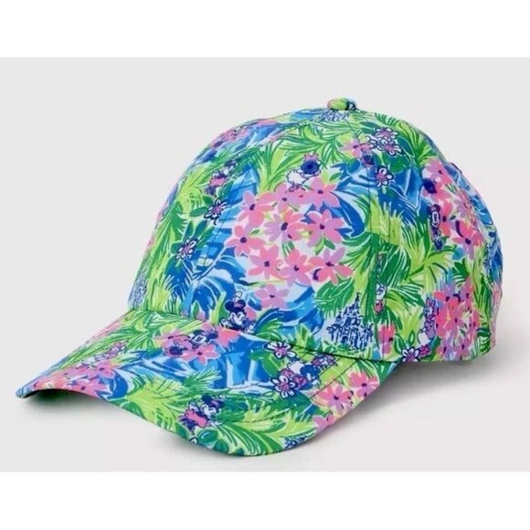 Disney Parks Lilly Pulitzer Dreamin Hat Baseball Cap Pink Minnie Daisy Castle - Picture 1 of 5